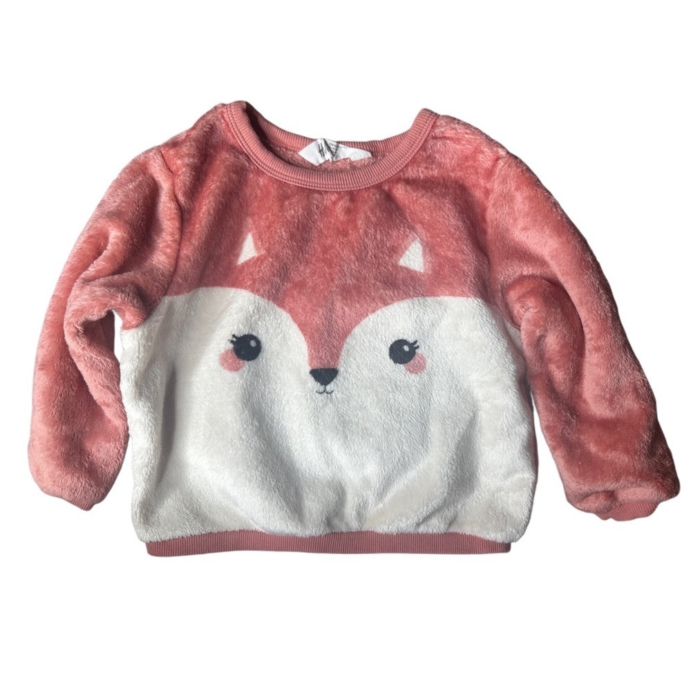 5/$25 😻 H&M Toddler Pink and White Fox Sweater